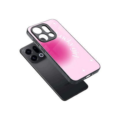 Lucky Girl Aesthetic sleek oppo find x9 cover with tempered glass back and TPU edges