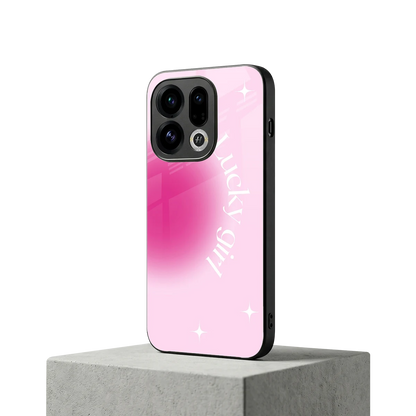 Lucky Girl Aesthetic oppo find x9 mobile cover | shockproof glass phone case