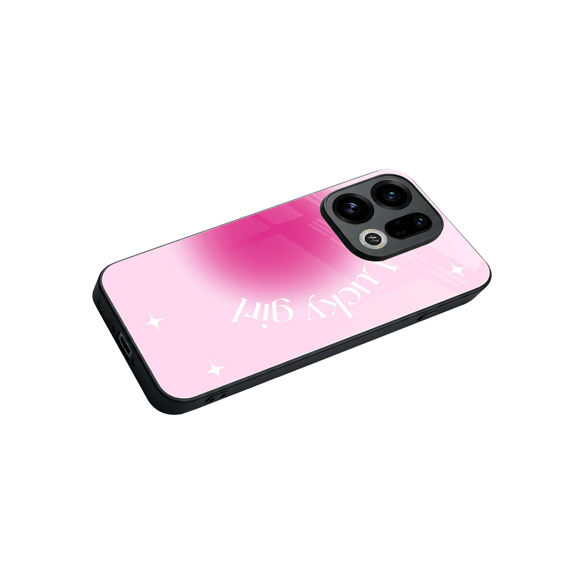 Lucky Girl Aesthetic stylish phone case for oppo find x9 | glossy glass and slim fit