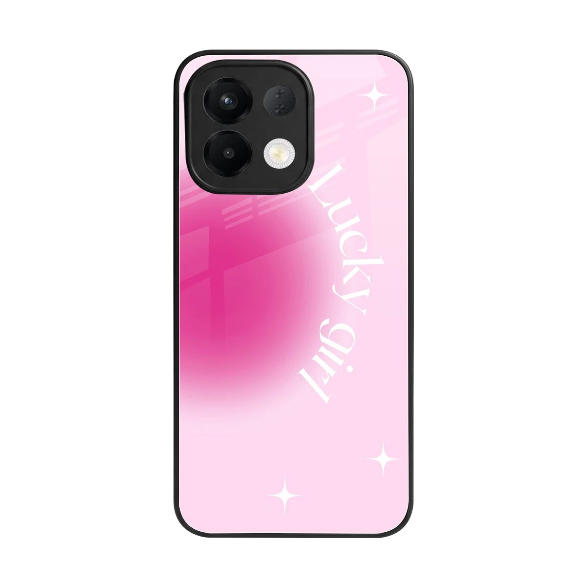 Lucky Girl Aesthetic back phone cover | glass case for oppo k13 5g