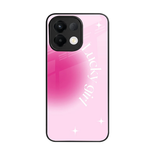 Lucky Girl Aesthetic back phone cover | glass case for oppo k13 5g
