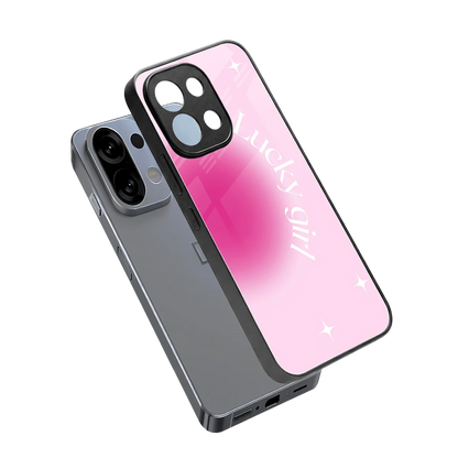 Lucky Girl Aesthetic sleek oppo k13 5g cover with tempered glass back and TPU edges