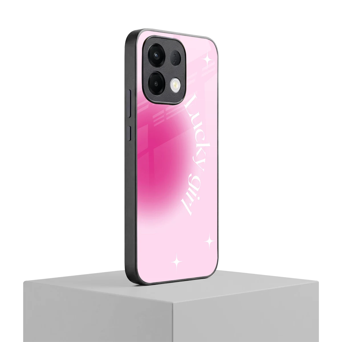 Lucky Girl Aesthetic oppo k13 5g mobile cover | shockproof glass phone case