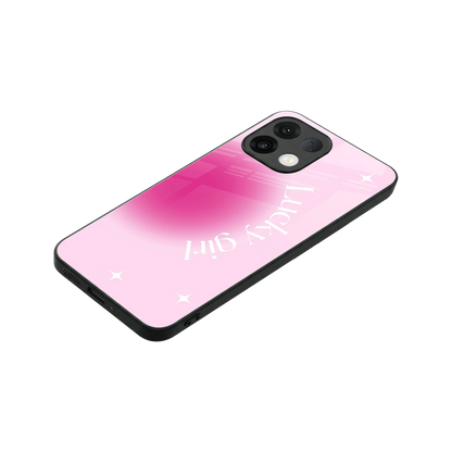 Lucky Girl Aesthetic stylish phone case for oppo k13 5g | glossy glass and slim fit