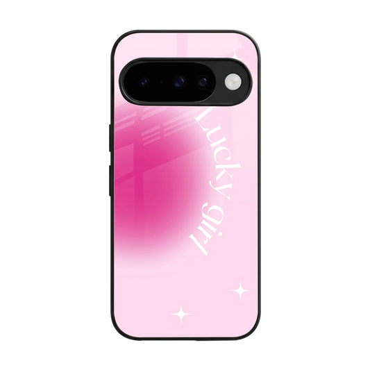 Lucky Girl Aesthetic back phone cover | glass case for google pixel 10