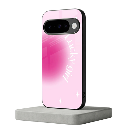 Lucky Girl Aesthetic google pixel 10 mobile cover | shockproof glass phone case