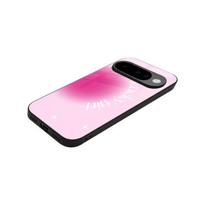 Lucky Girl Aesthetic stylish phone case for google pixel 10 | glossy glass and slim fit