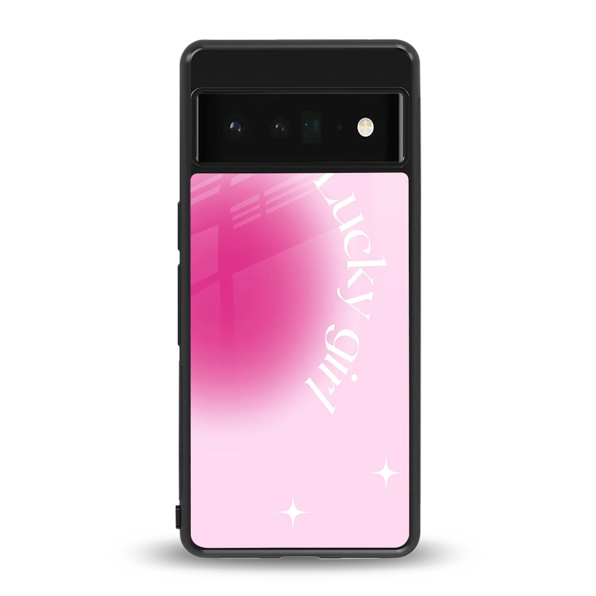 Lucky Girl Aesthetic back phone cover | glass case for google pixel 6 pro