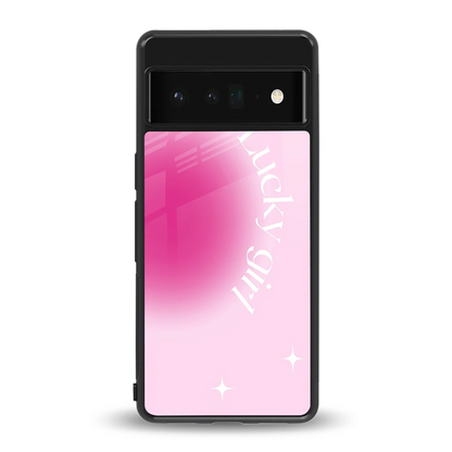 Lucky Girl Aesthetic back phone cover | glass case for google pixel 6 pro