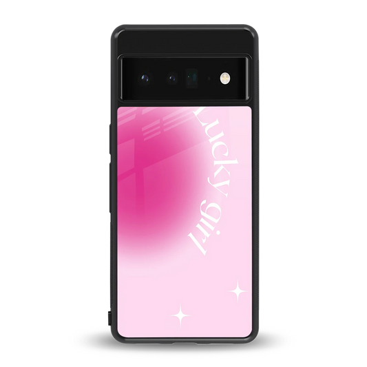 Lucky Girl Aesthetic back phone cover | glass case for google pixel 6 pro