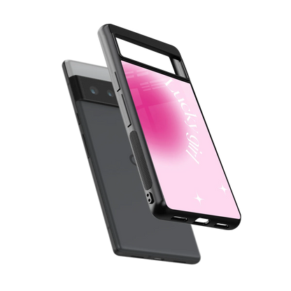 Lucky Girl Aesthetic sleek google pixel 6 pro cover with tempered glass back and TPU edges