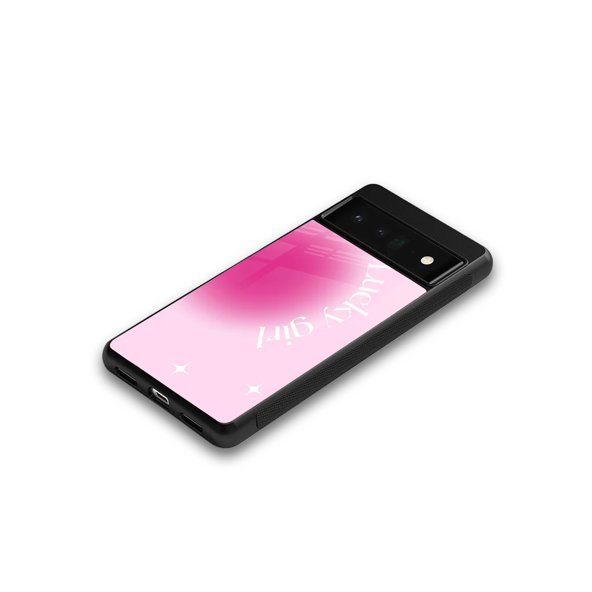 Lucky Girl Aesthetic google pixel 6 pro mobile cover | shockproof glass phone case