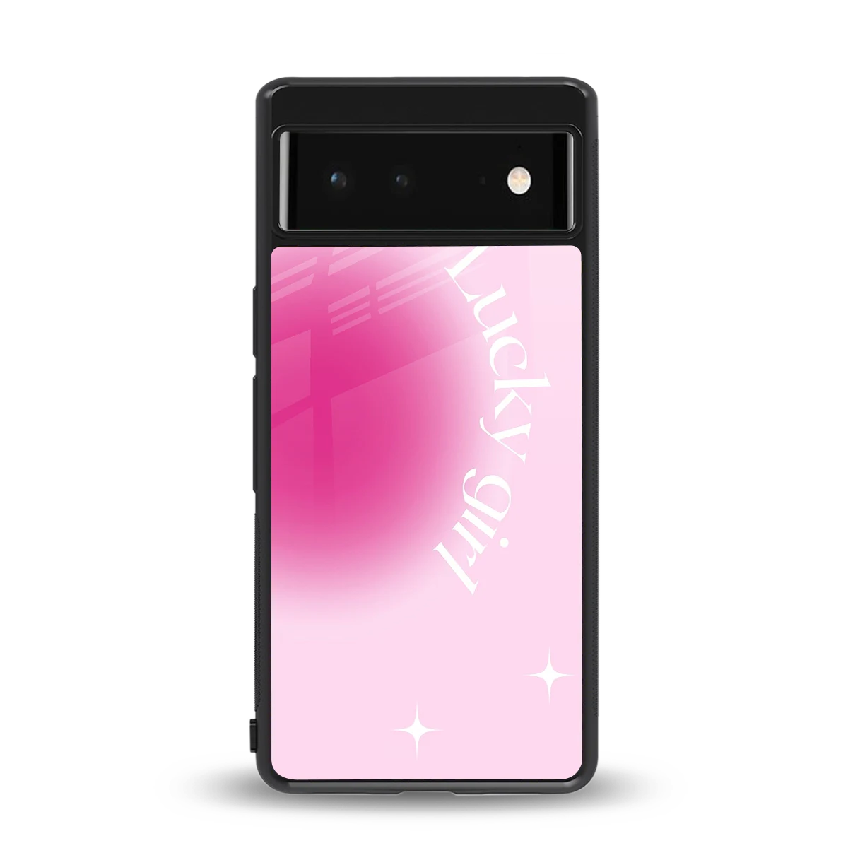 Lucky Girl Aesthetic back phone cover | glass case for google pixel 6