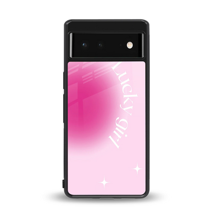 Lucky Girl Aesthetic back phone cover | glass case for google pixel 6a