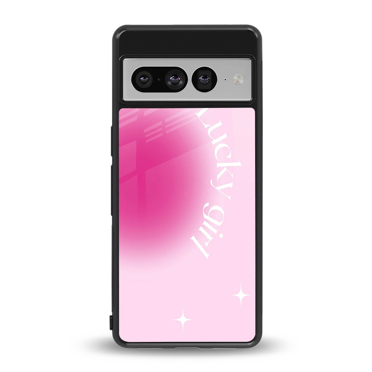 Lucky Girl Aesthetic back phone cover | glass case for google pixel 7 pro
