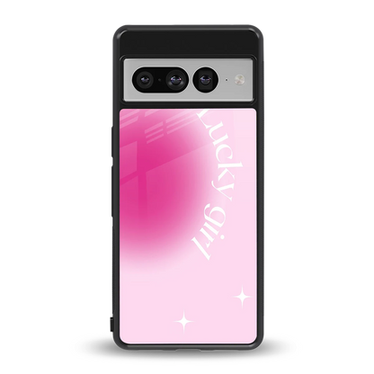 Lucky Girl Aesthetic back phone cover | glass case for google pixel 7 pro