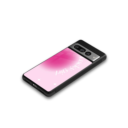 Lucky Girl Aesthetic google pixel 7 pro mobile cover | shockproof glass phone case