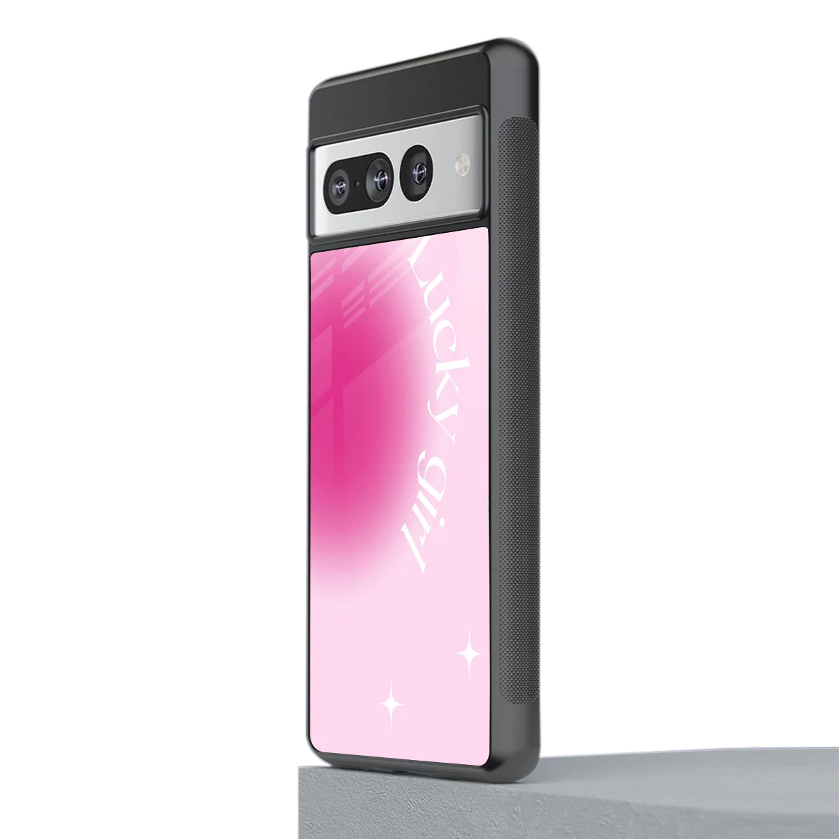 Lucky Girl Aesthetic stylish phone case for google pixel 7 pro | glossy glass and slim fit