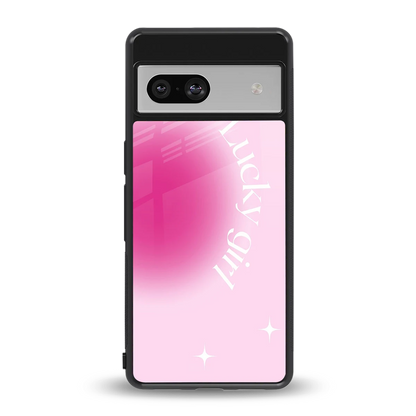 Lucky Girl Aesthetic back phone cover | glass case for google pixel 7a