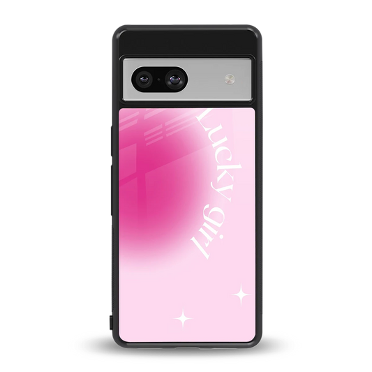 Lucky Girl Aesthetic back phone cover | glass case for google pixel 7a
