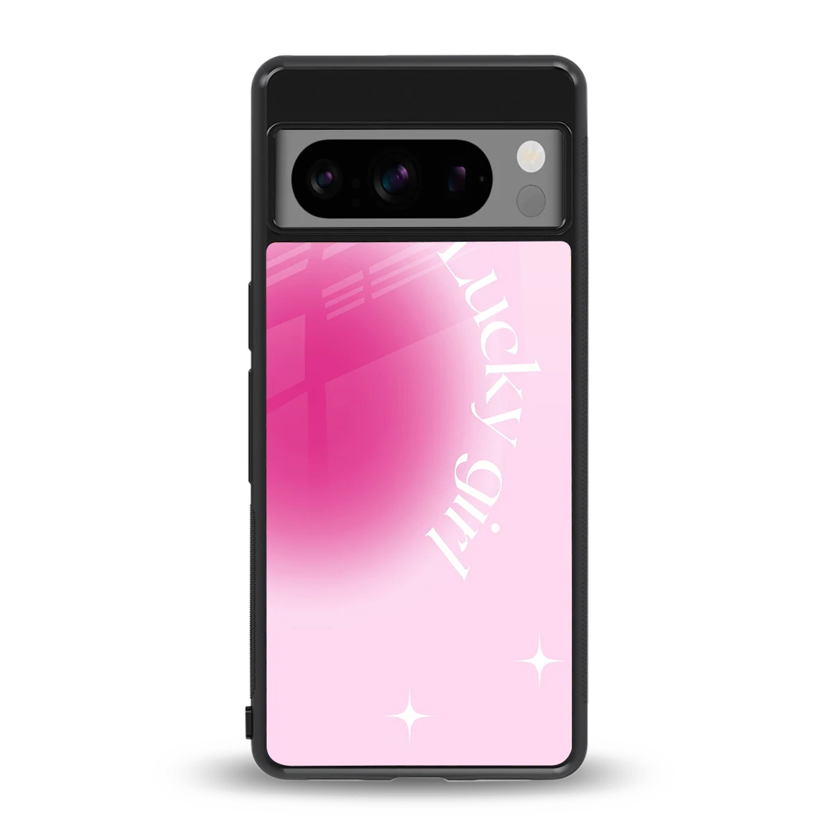 Lucky Girl Aesthetic back phone cover | glass case for google pixel 8 pro