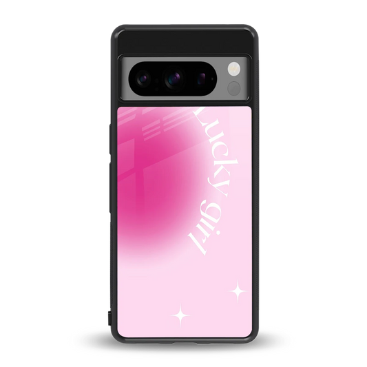 Lucky Girl Aesthetic back phone cover | glass case for google pixel 8 pro