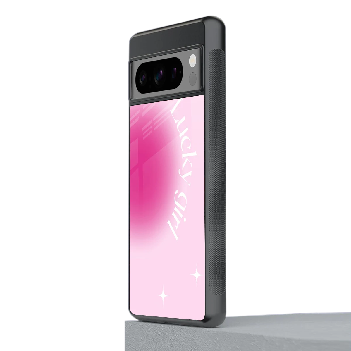 Lucky Girl Aesthetic stylish phone case for google pixel 8 pro | glossy glass and slim fit