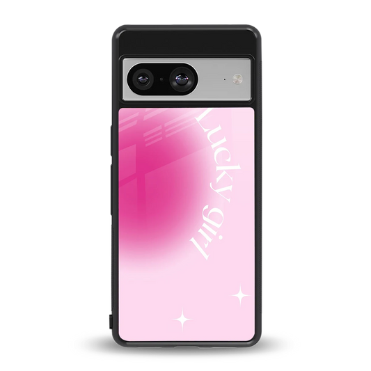 Lucky Girl Aesthetic back phone cover | glass case for google pixel 8