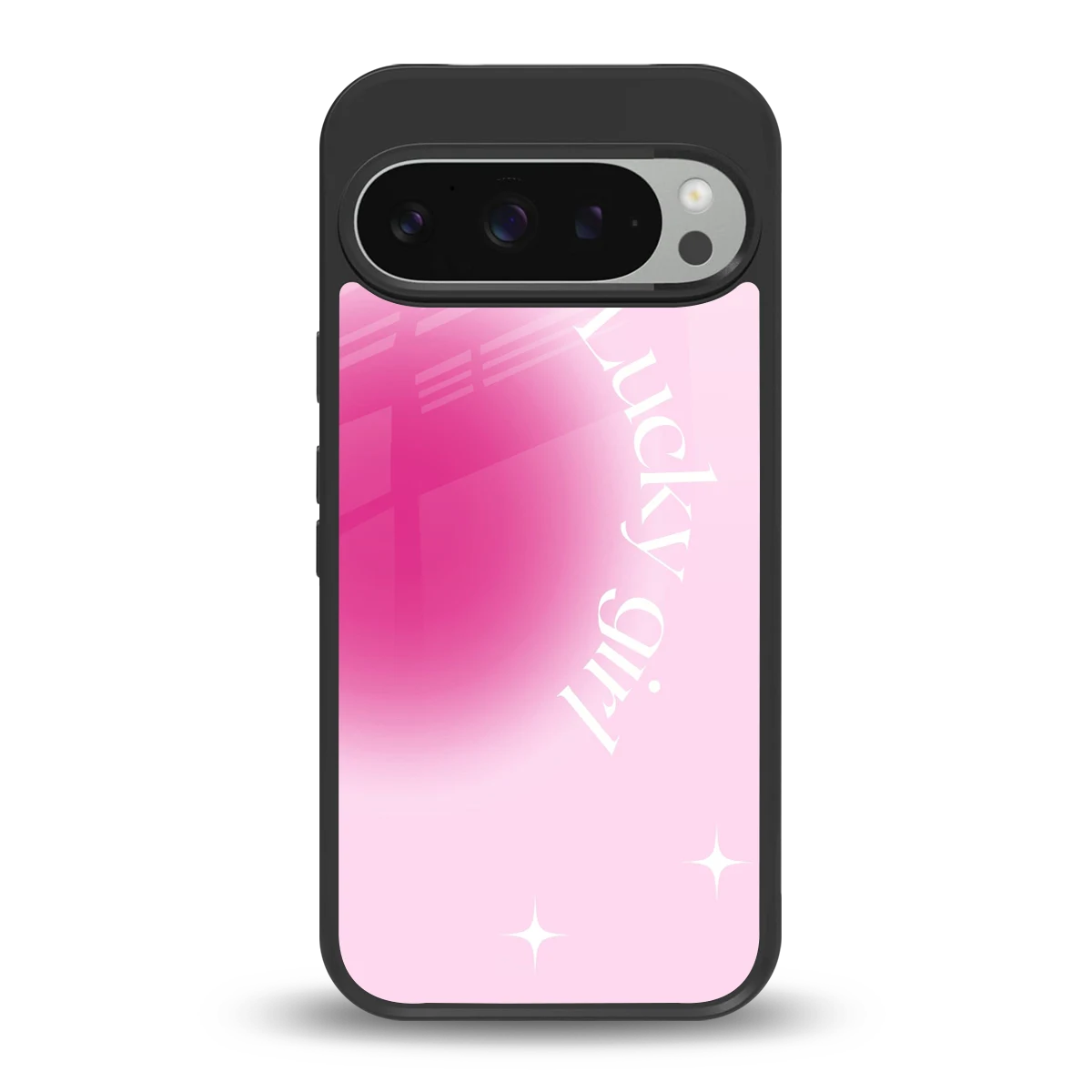 Lucky Girl Aesthetic back phone cover | glass case for google pixel 9 pro