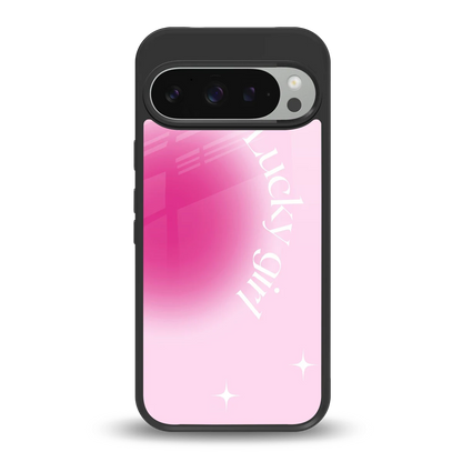 Lucky Girl Aesthetic back phone cover | glass case for google pixel 9 pro