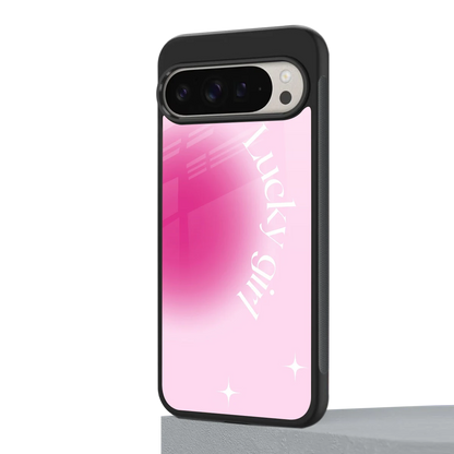 Lucky Girl Aesthetic google pixel 9 pro mobile cover | shockproof glass phone case
