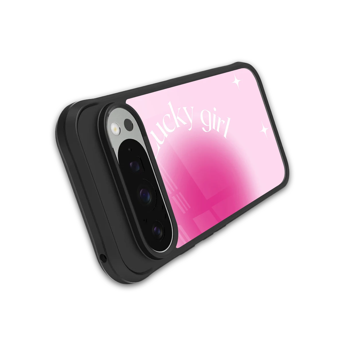 Lucky Girl Aesthetic stylish phone case for google pixel 9 pro | glossy glass and slim fit
