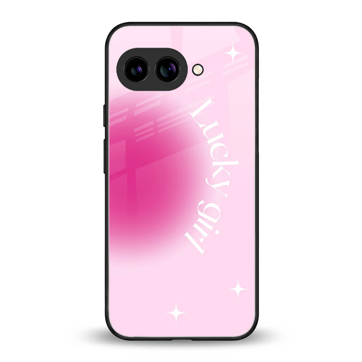 Lucky Girl Aesthetic back phone cover | glass case for google pixel 9a