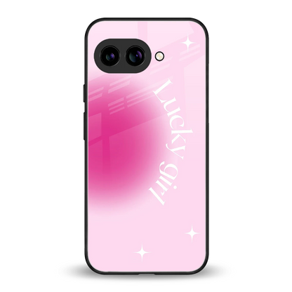 Lucky Girl Aesthetic back phone cover | glass case for google pixel 9a