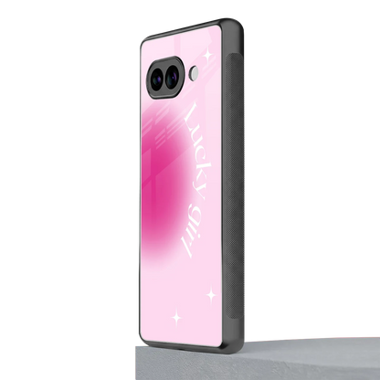 Lucky Girl Aesthetic google pixel 9a mobile cover | shockproof glass phone case