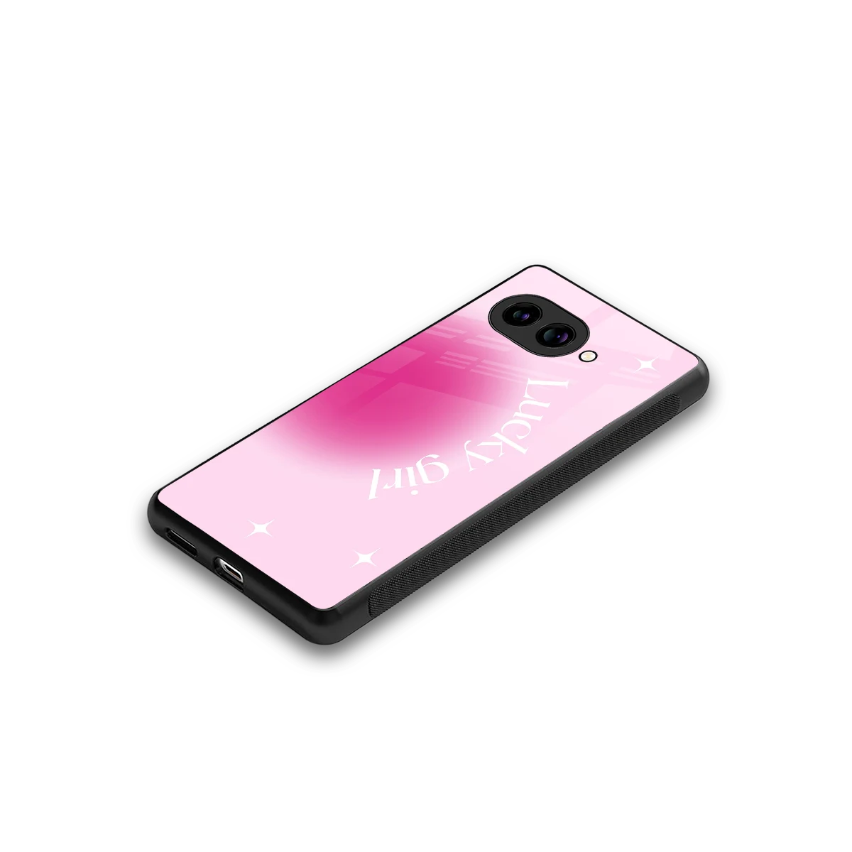 Lucky Girl Aesthetic stylish phone case for google pixel 9a | glossy glass and slim fit