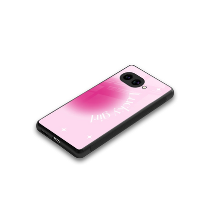 Lucky Girl Aesthetic stylish phone case for google pixel 9a | glossy glass and slim fit