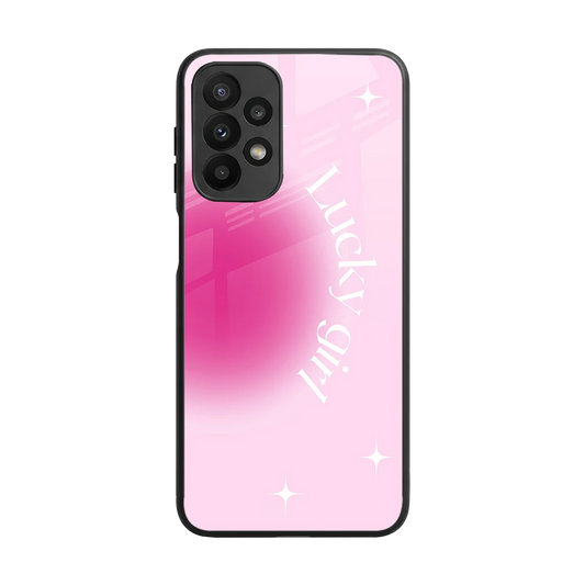 Lucky Girl Aesthetic back phone cover | glass case for samsung galaxy a23