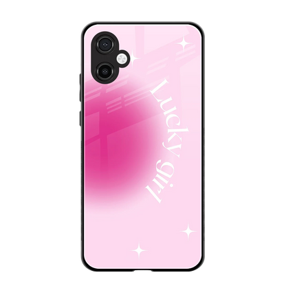 Lucky Girl Aesthetic back phone cover | glass case for samsung galaxy a06 5g