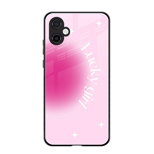 Lucky Girl Aesthetic back phone cover | glass case for samsung galaxy a06 5g