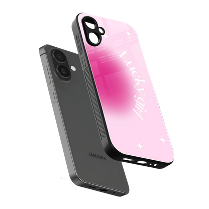 Lucky Girl Aesthetic sleek samsung galaxy a06 5g cover with tempered glass back and TPU edges