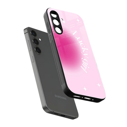 Lucky Girl Aesthetic sleek samsung galaxy a16 5g cover with tempered glass back and TPU edges