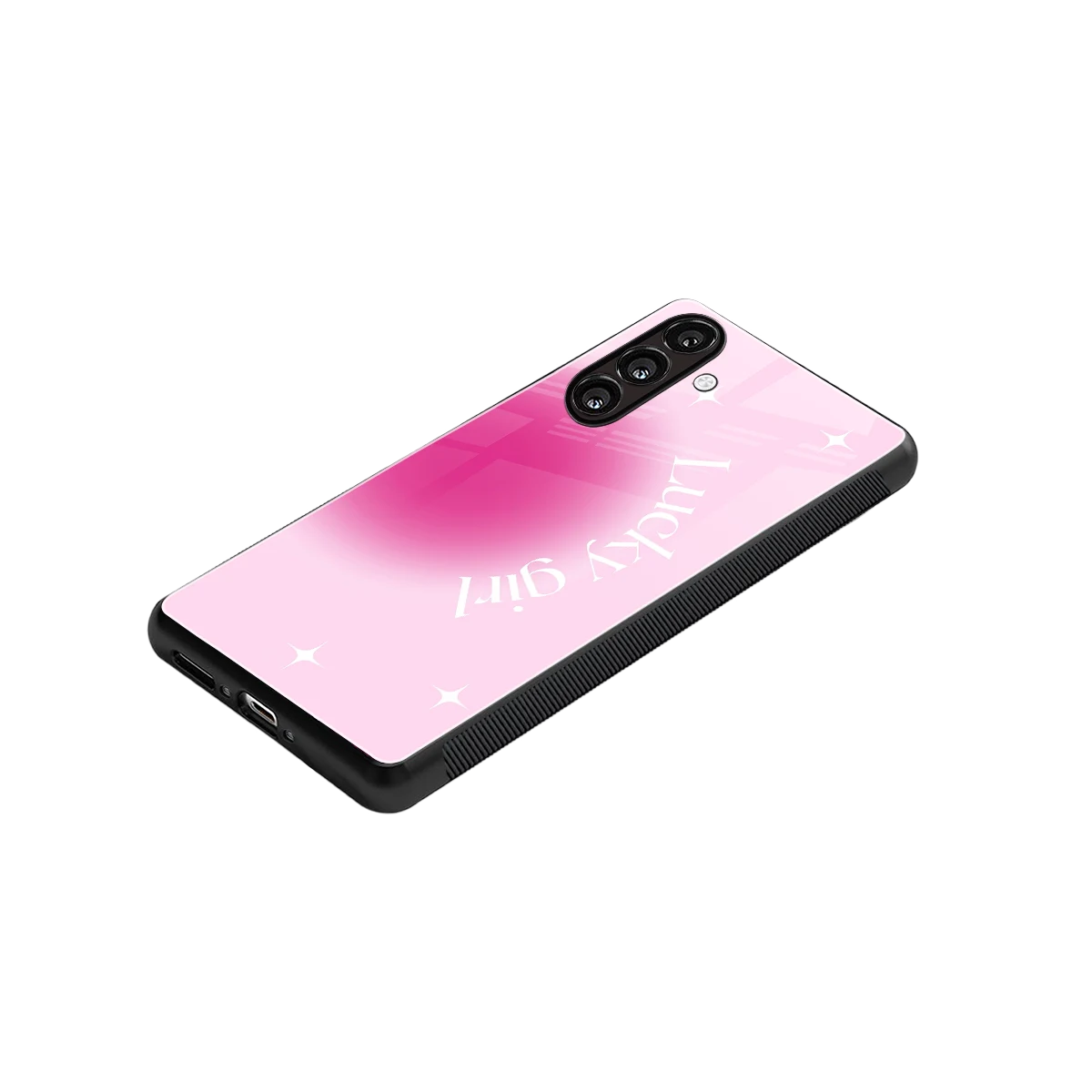 Lucky Girl Aesthetic stylish phone case for samsung galaxy m34 5g | glossy glass and slim fit