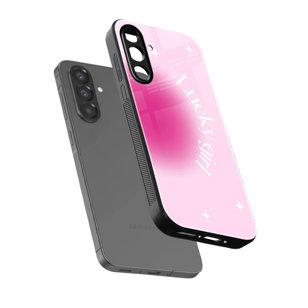 Lucky Girl Aesthetic sleek samsung galaxy a36 5g cover with tempered glass back and TPU edges