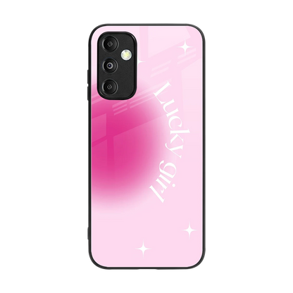 Lucky Girl Aesthetic back phone cover | glass case for samsung galaxy m14 5g