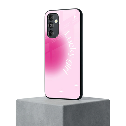 Lucky Girl Aesthetic samsung galaxy m14 5g mobile cover | shockproof glass phone case