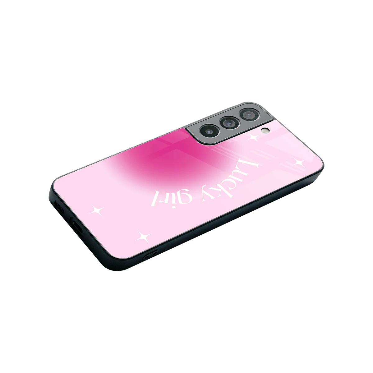 Lucky Girl Aesthetic stylish phone case for samsung galaxy s22 | glossy glass and slim fit