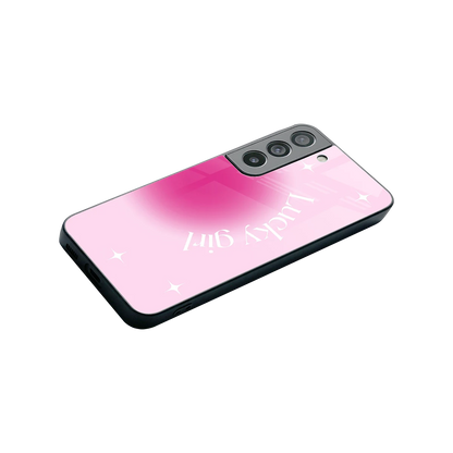 Lucky Girl Aesthetic stylish phone case for samsung galaxy s22 | glossy glass and slim fit