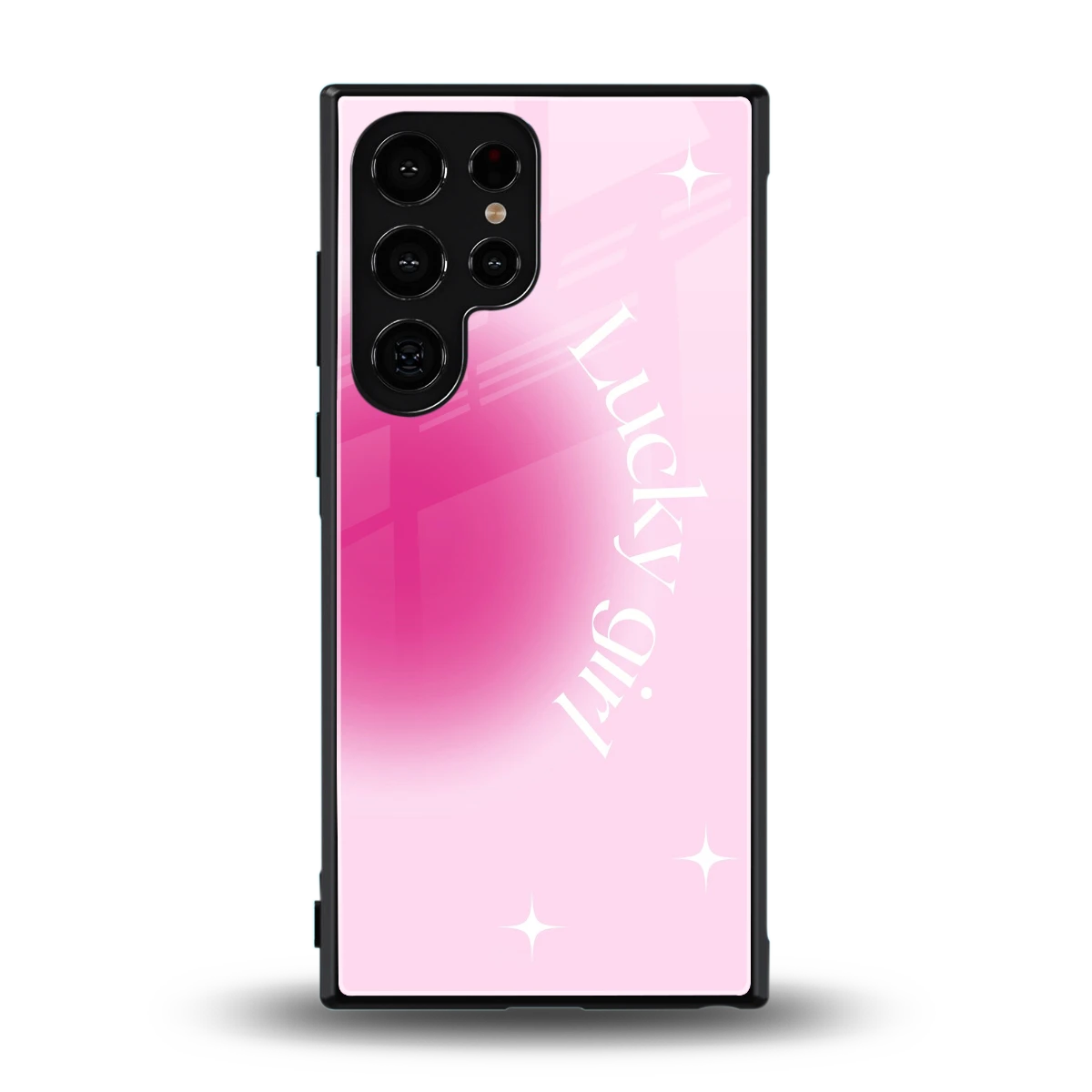 Lucky Girl Aesthetic back phone cover | glass case for samsung galaxy s24 ultra