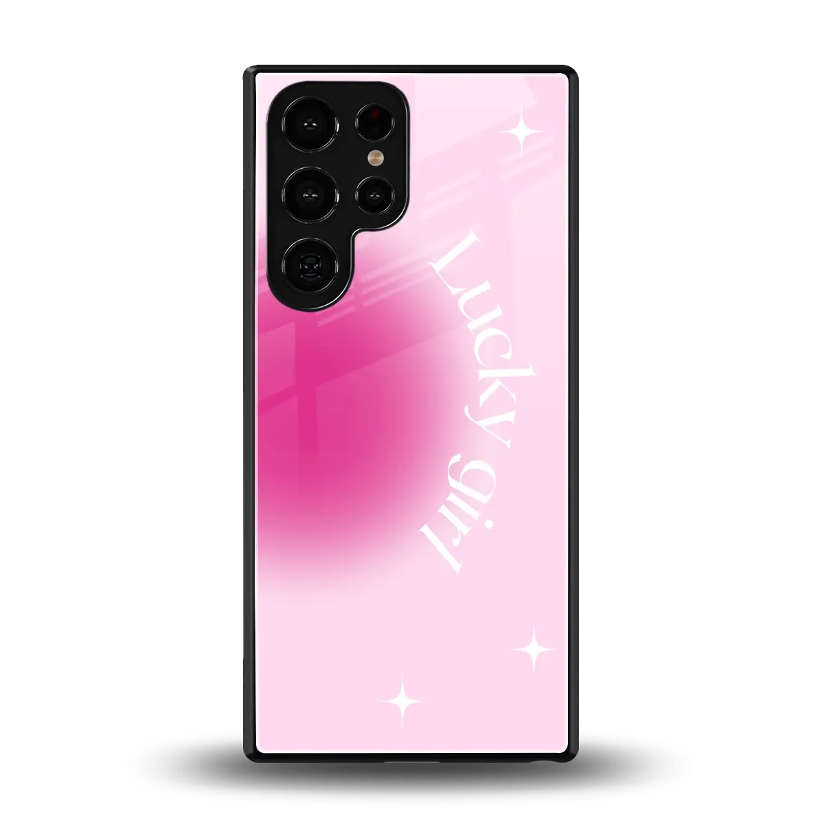 Lucky Girl Aesthetic back phone cover | glass case for samsung galaxy s25 ultra